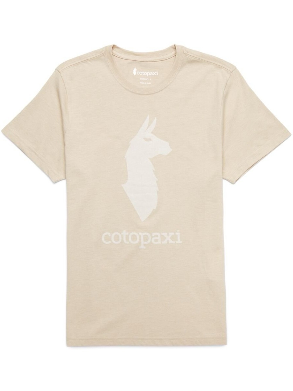 Cotopaxi Llama Short Sleeve Logo T-Shirt in Oatmeal Color Size: Medium